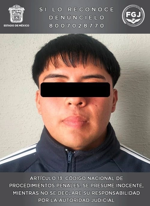 Autoridades de Edomex detuvieron a uno de los dos agresores de un estudiante del CEDVA Texcoco a quien le habrían causado quemaduras graves. Foto Fiscalía Edomex