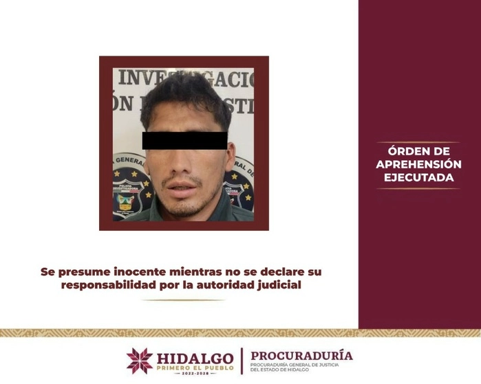 David Alejandro Hernández Cruz fue trasladado al Cereso de Pachuca. Foto Tomada del Twitter @SNietoCastillo
 
