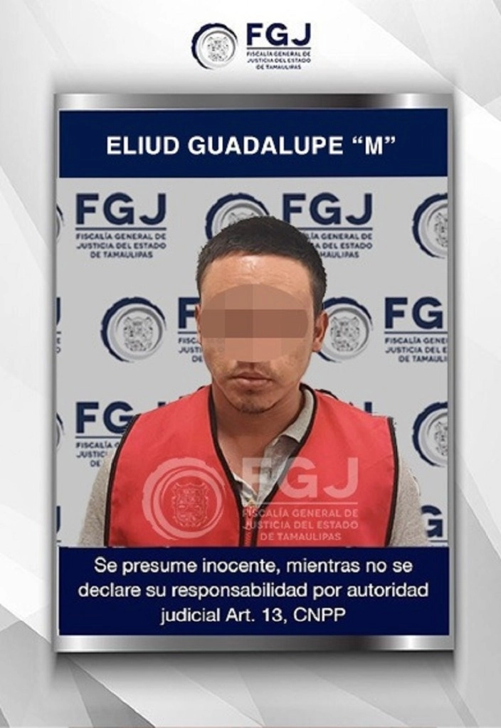 Elementos de la FGE de Tamaulipas cumplimentaron una orden de aprehensión contra  contra de Eliud Guadalupe “M" por el delito de homicidio calificado. Foto Tomada de X @FGJ_Tam
