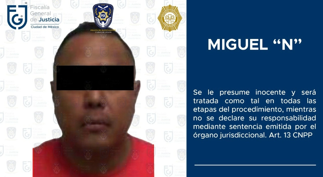 Miguel “N”, presunto feminicida de la modelo y actriz Michel Simón. Foto cortesía FGJ CDMX