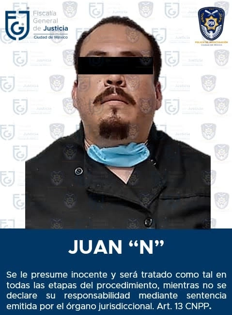 Juan Carlos 'N' fue aprehendido por agentes de investigación Foto FGJ-CDMX