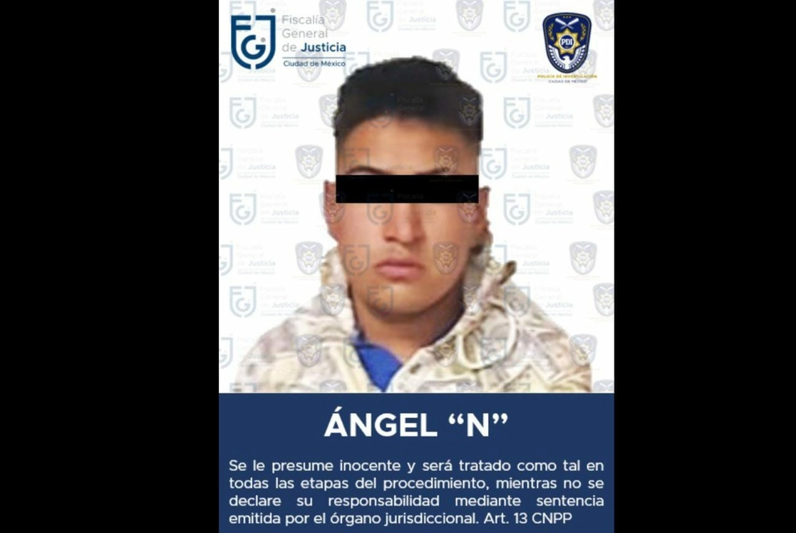 Ángel “N” fue detenido por su presunta participación en los delitos de homicidio y robo. Foto Fiscalía