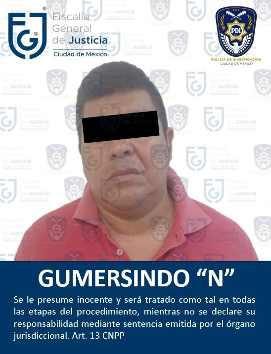 Gumersindo N fue detenido por su probable participación en el delito de homicidio calificado en grado de tentativa. Foto SSC CDMX.