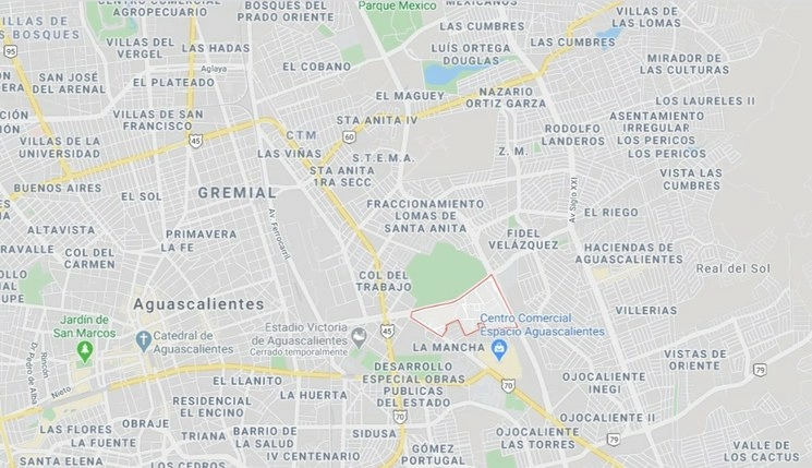 El presunto delincuente fue aprehendido en la avenida Ojo Caliente, en el estado de Aguascalientes. Captura de imagen de Google Maps
