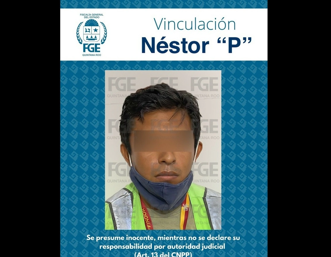 Agentes de la Policía de Investigación, junto con personal de la Guardia Nacional, detuvieron a Néstor “P” por su probable participación en pornografía infantil. Imagen tomada del Twitter de @FGEQuintanaRoo