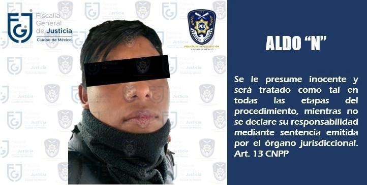 Agentes de la fiscalía capitalina cumplimentaron una orden de aprehensión contra un joven, presuntamente implicado en un homicidio registrado en Cuajimalpa. Foto Fiscalía CDMX 