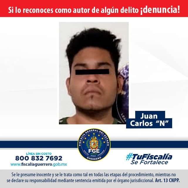 La Fiscalía del estado difundió la imagen del detenido.