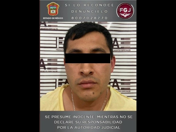 Edgar Alejandro “N” fue detenido por elementos de la PDI mexiquense, quienes cumplimentaron una orden de aprehensión en su contra por el delito de homicidio calificado. Foto Twitter @FiscalEdomex