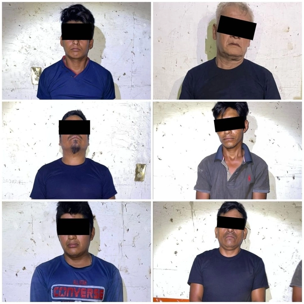A los detenidos se les encontró  tres escopetas de manufactura hechiza, una pistola de manufactura artesanal y cartuchos organizados. Foto FGE Chiapas  