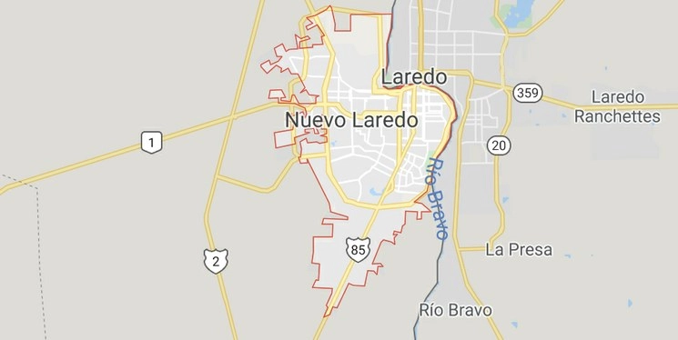 Efectivos del Ejército Mexicano liberaron a una persona que había sido privada de su libertad y detuvieron a seis presuntos secuestradores en Nuevo Laredo, Tamaulipas. Captura de imagen de Google Maps