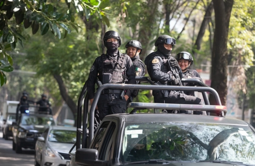 Elementos de la SSC durante un recorrido en la Ciudad de México.