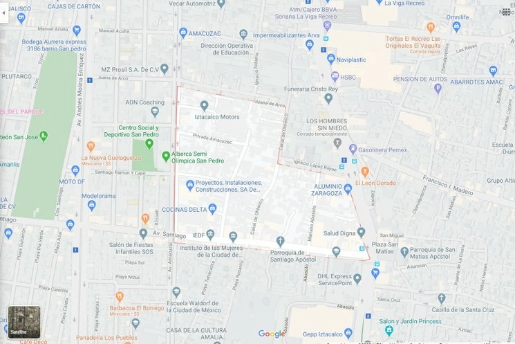 El robo ocurrió en una tienda de abarrotes, ubicada en la colonia Barrio Santiago Norte, en Iztacalco. Imagen tomada de Google Maps