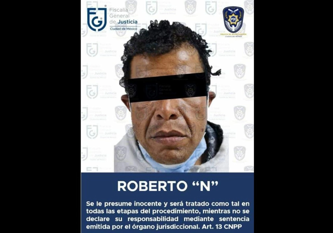 Roberto “N” fue detenido por personal de la Fiscalía General de Justicia de la Ciudad de México en Tláhuac. Foto FGJ