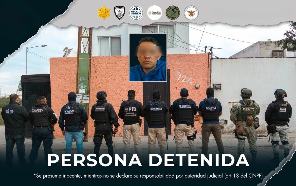 La captura de Jorge Luis "N", alias 'El Chispa' o 'El Snoopy' se dio durante un cateo en un domicilio de la colonia Santa Mónica de la ciudad de Querétaro. Foto