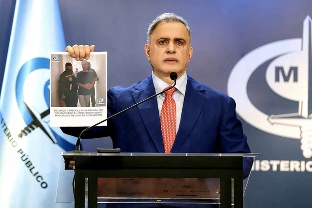 El fiscal general de Venezuela, Tarek William Saab, anunció que fue detenido el ex ministro de Petróleo, Tareck El Aissami, el 9 de abril de 2024. Foto Afp 