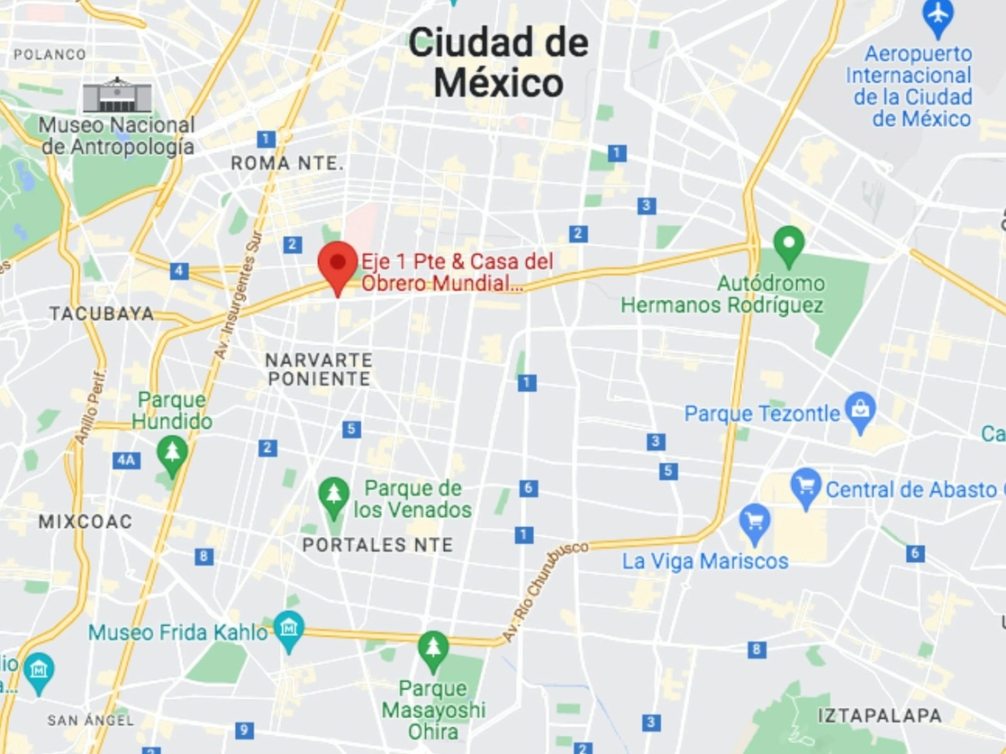 Nicolás “N” fue detenido en avenida Cuauhtémoc y Obrero Mundial, colonia Vértiz Narvarte, alcaldía de Benito Juárez. Imagen tomada de Google Maps