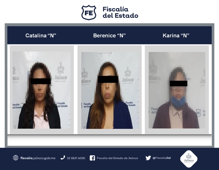 Los detenidos fueron puestos a disposición del agente ministerial por la posible comisión del delito de fraude genérico.Foto cortesía Fiscalía del Estado de Jalisco
