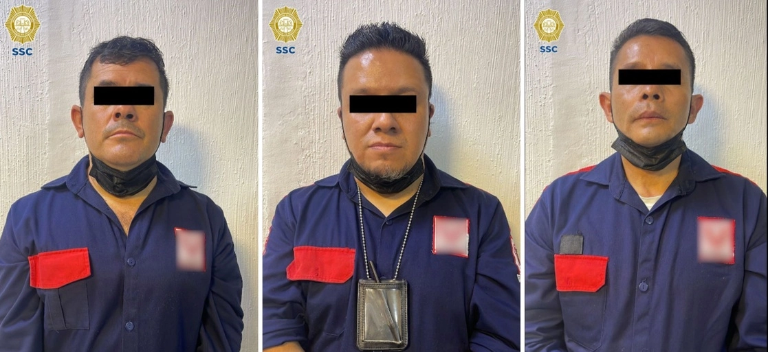 Tres personas que viajaban en una camioneta de reparto de valores y paquetería fueron detenidos en Tlalpan, en posesión de 50 mil dólares y dos armas sin permiso. Fotos cortesía SSC