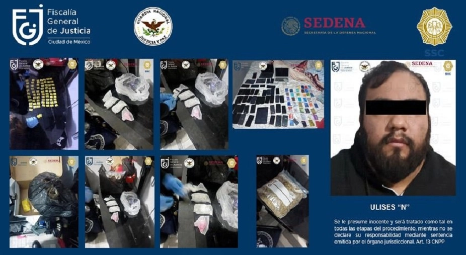 Ulises ‘N’, alias ‘El Hacker’, es señalado por vender equipos móviles robados. Foto cortesía FGJ CDMX 
