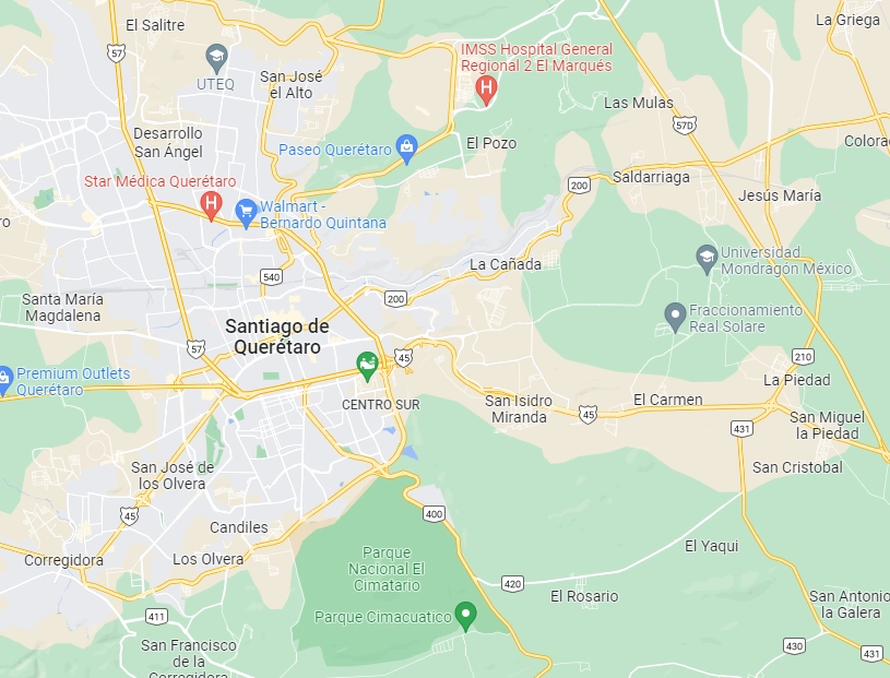 La Fiscalía de Querétaro cateó 108 domicilios en el Fraccionamiento Paseo del Marques, donde una menor fue hallada sin vida. Foto Google Maps