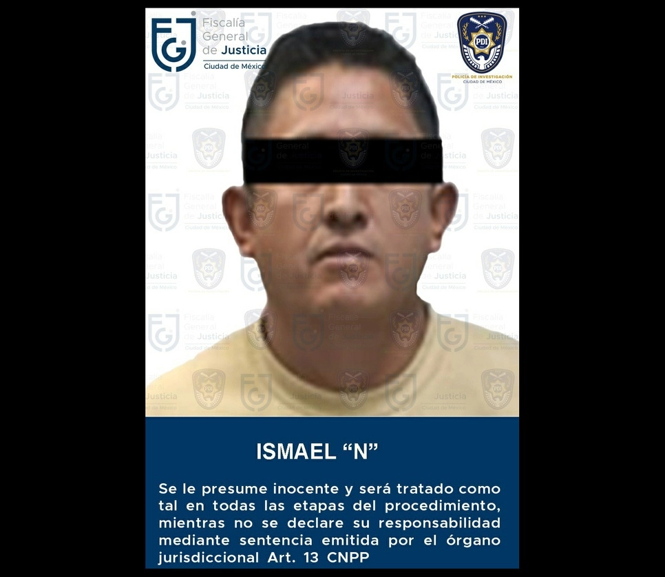 Agentes de investigación de la Fiscalía General de Justicia capitalina, en colaboración con sus homólogos mexiquenses, ejecutaron una orden de aprehensión contra Ismael “N” por su presunta participación en el delito de homicidio calificado. Foto cortesía de la físcalía