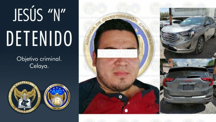 Jesús ‘El Chinola’ es presunto sicario del Cartel Santa Rosa de Lima. Foto tomada del Twitter @FGEGUANAJUATO 