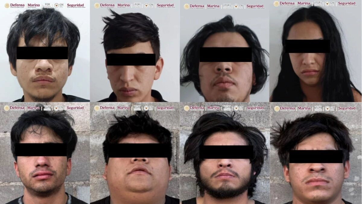 Once integrantes la célula criminal 'Los Chapitos', perteneciente al cártel de Sinaloa fueron detenidos en Culiacán, tres de ellos son menores de edad. Foto  