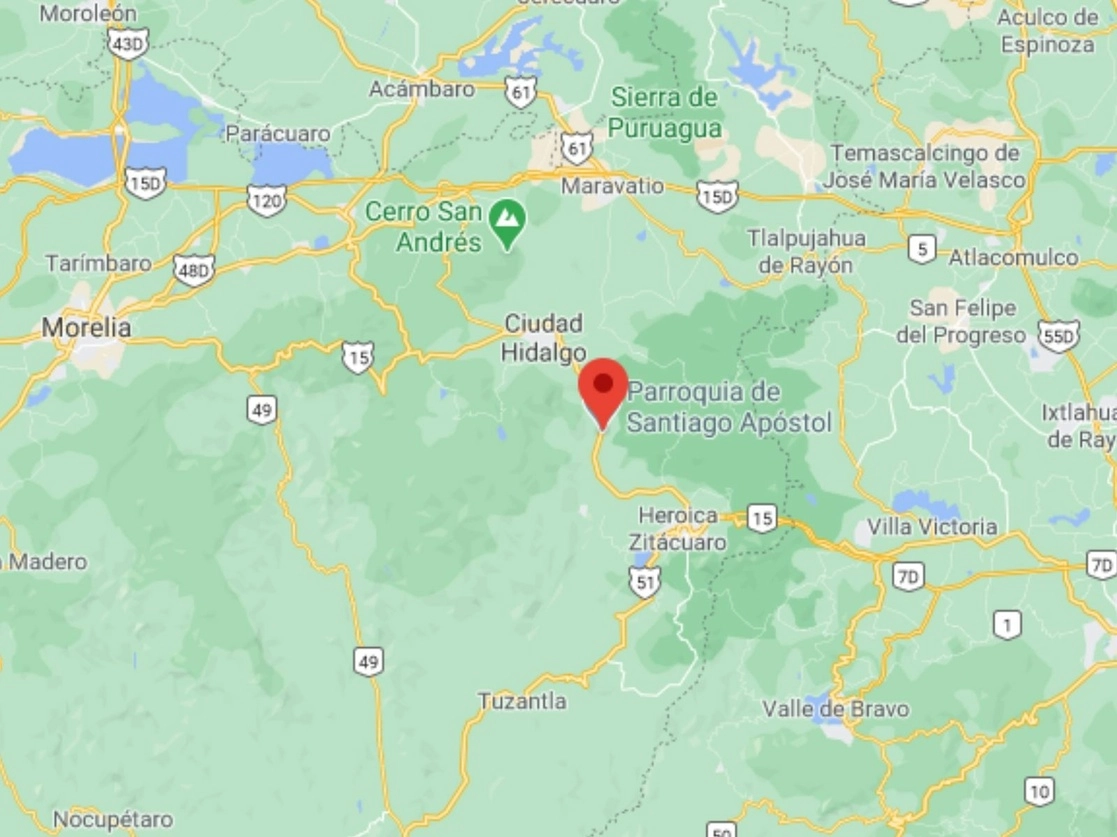 La Fiscalía de Michoacán informó que el presunto homicida fue detenido en el municipio de Tuxpan. Foto tomada de Google Maps