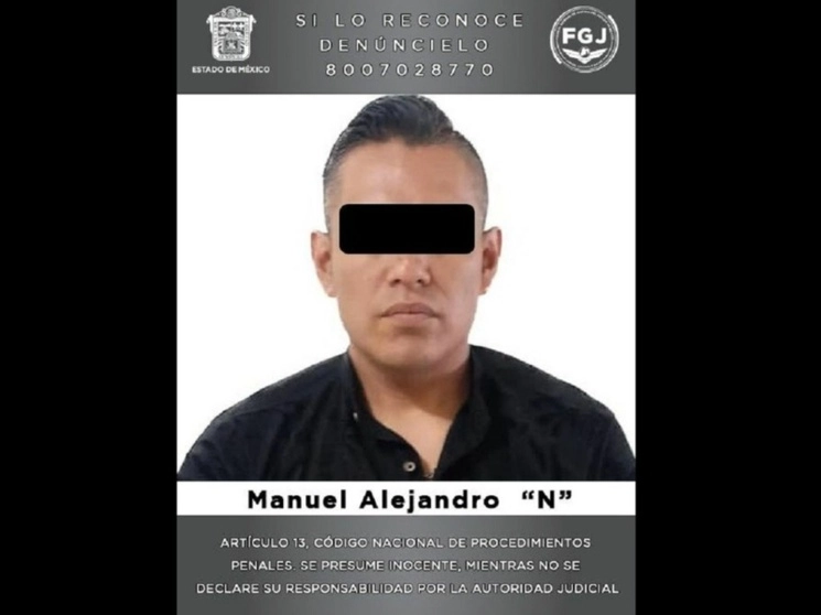Manuel Alejandro N, presunto relacionado al homicidio de Íñigo Arenas, fue detenido en Naucalpan, Edomex. Foto tomada de Twitter @FiscaliaEdomex

