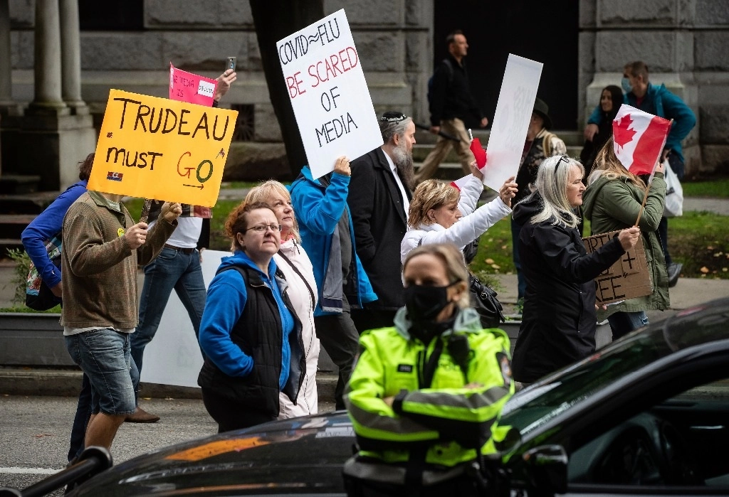 Imagen de una protesta similar en Canadá. Foto Ap