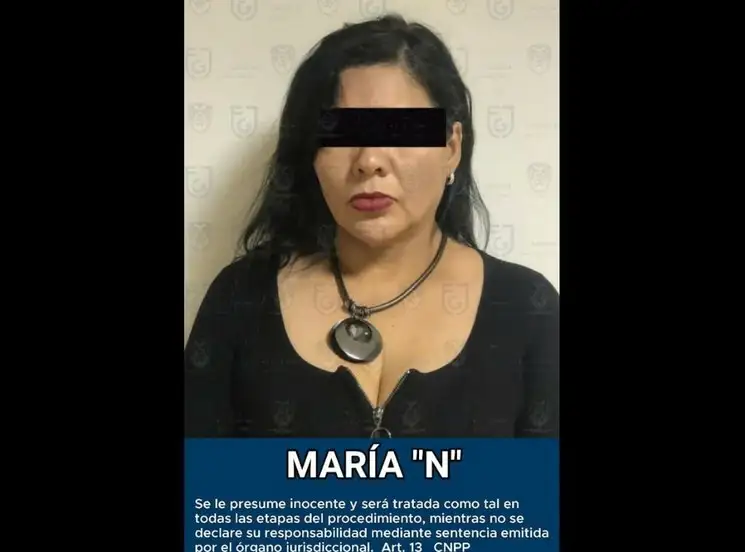 María "N" es señalada como líder de una célula del CJNG que comercializa droga en CDMX y el Estado de México. Foto FGJ CDMX
