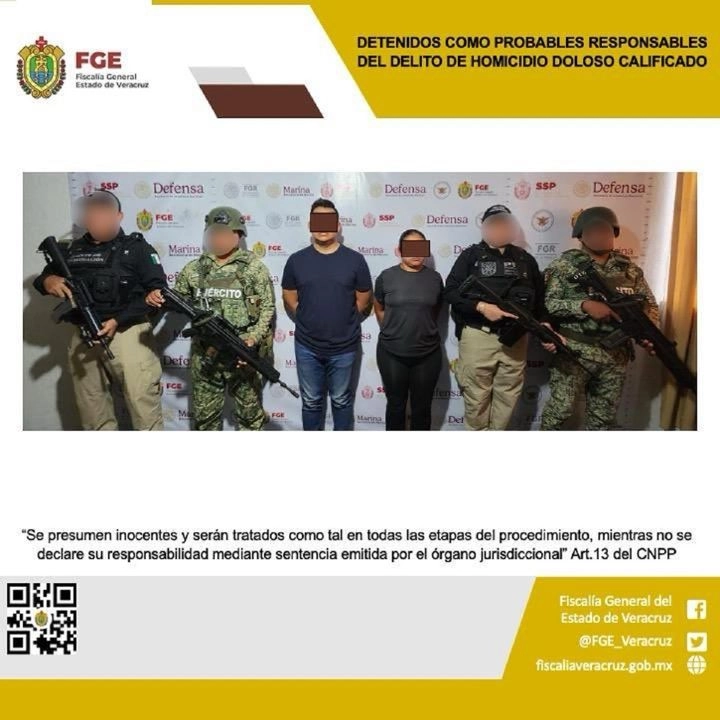 Los policías municipales de Poza Rica, Veracruz, Edgar Jesús “N” y Yordanka Janeth “N”, son señalados de actos de tortura en contra del padre buscador, Maleno Pérez Santes, ocurridos el pasado 9 de marzo de 2025. Foto Tomada de X 