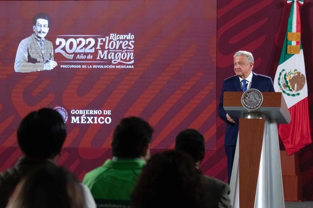 El presidente Andrés Manuel López Obrador durante su conferencia matutina desde Palacio Nacional, en la Ciudad de México, el 13 de septiembre de 2022. Foto cortesía Presidencia