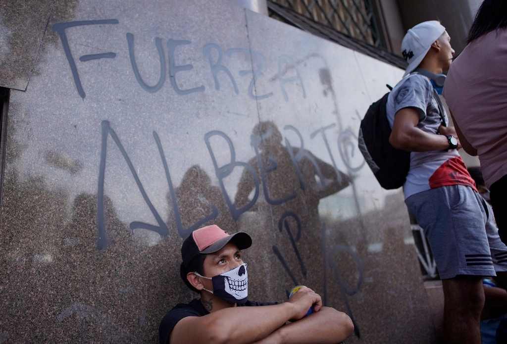 la manifestación también sirvió para respaldar al presidente, Alberto Fernández. Foto Ap