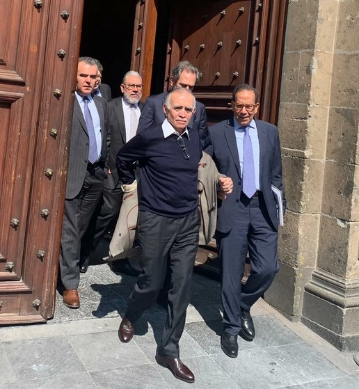 En Palacio Nacional, el presidente se reunió con miembros del Consejo Coordinador Empresarial y el Consejo Mexicano de Negocios. Foto Alma Muñoz