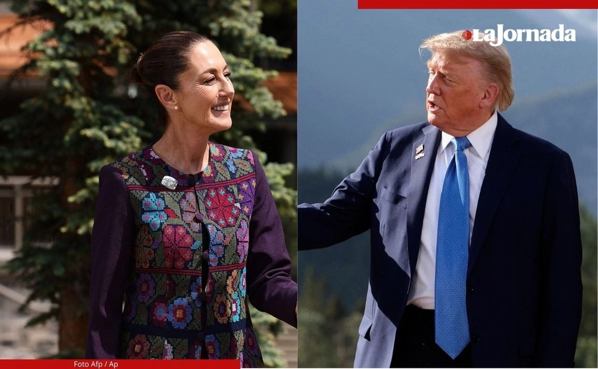 La presidenta Claudia Sheinbaum y el presidente de EU, Donald Trump 