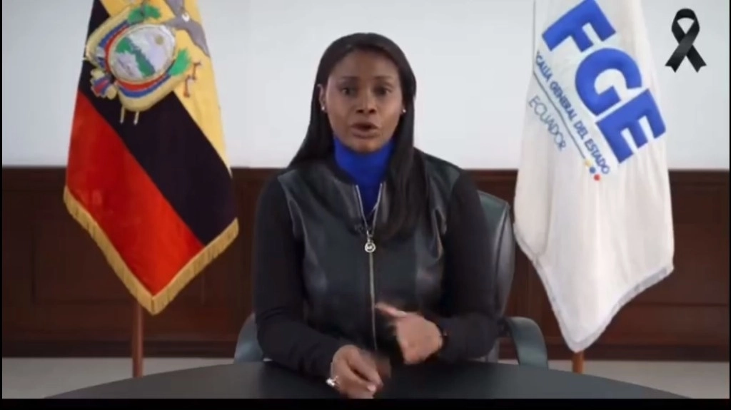 Los terroristas no nos detendrán, dijo la fiscal en un mensaje difundido este miércoles. Imagen Fiscalía de Ecuador