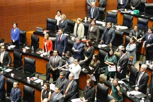 Durante la sesión del 25 de febrero pasado, en el Senado.Foto Roberto García Ortiz