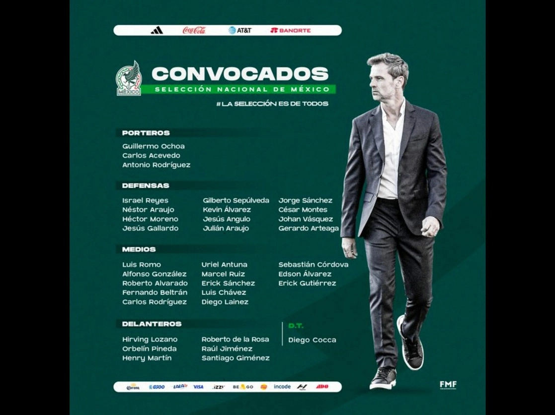 El nuevo director técnico de la Selección Mexicana presentó su primera alineación de equipo. Foto tomada de Instagram @miseleccionmx