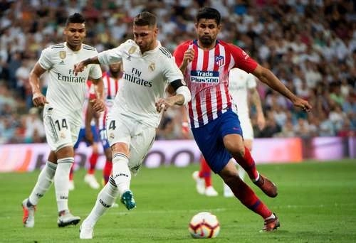 Diego Costa, del Atlético de Madrid, durante el clásico madridista. Foto Afp / Archivo