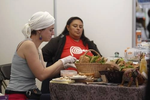 Durante una feria vegana en la Ciudad de México. Foto Víctor Camacho / Archivo