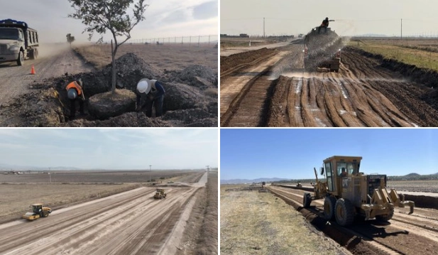 Conjunto de imágenes que publicó la presidenta Sheinbaum en sus redes sociales sobre la obra del Tren México-Pachuca 