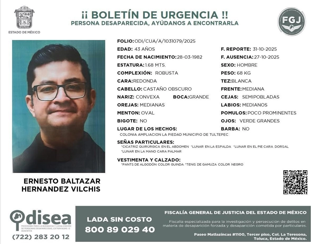 Boletín de búsqueda emitido por la 
