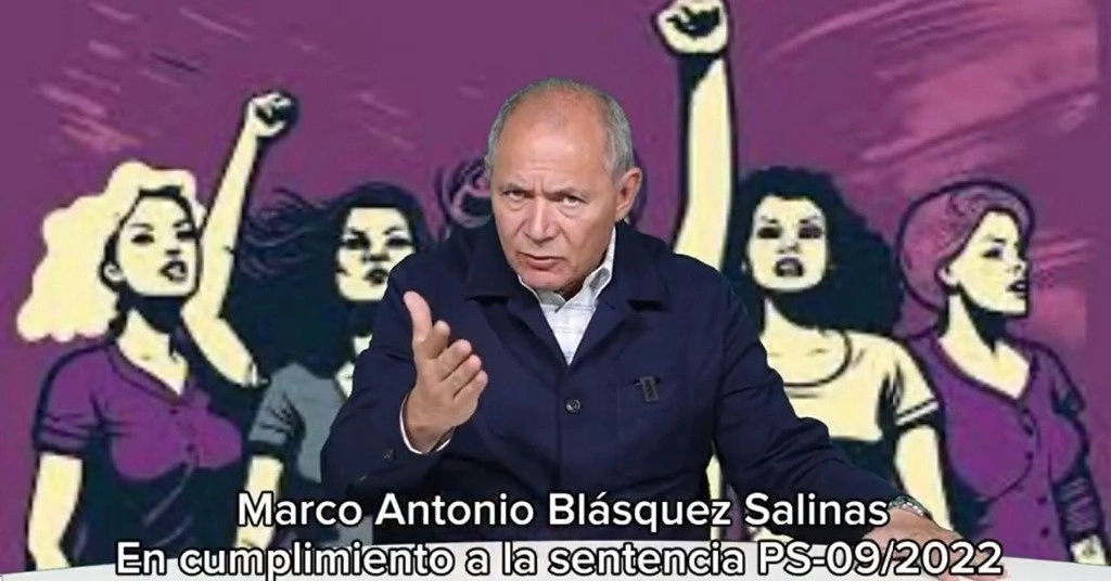 Captura de la disculpa pública ofrecida por el diputado Marco Antonio Blásquez a la gobernadora Marina del Pilar Ávila.