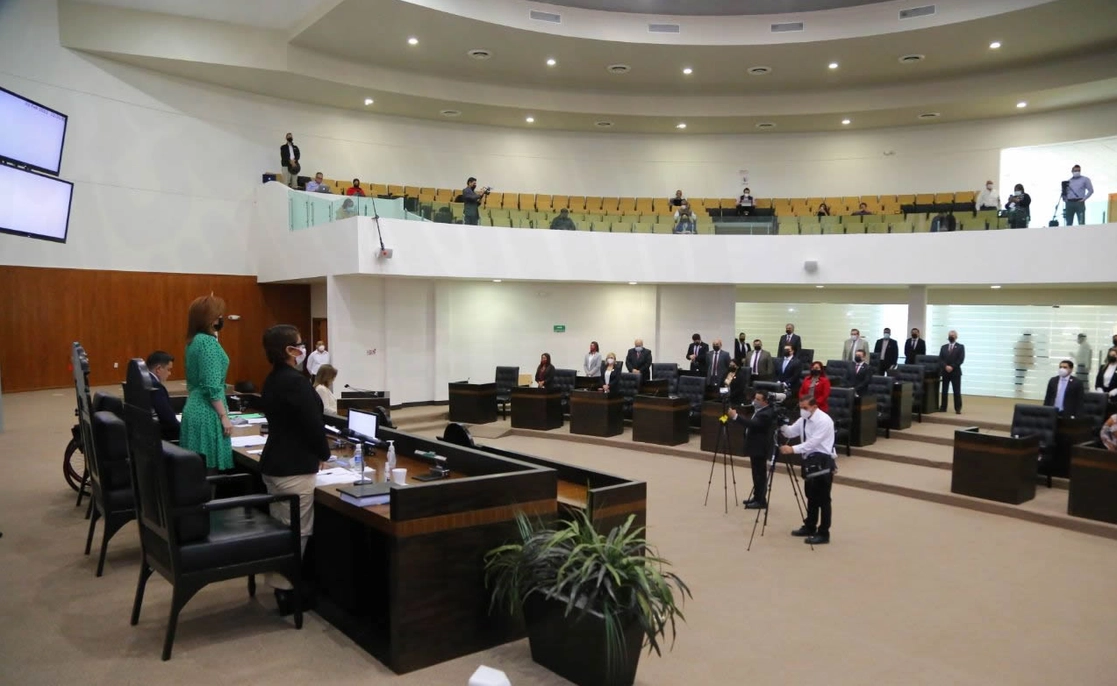 Perspectiva de la sala de sesiones del Congreso de Tamaulipas. Foto tomada de la cuenta de Twitter @CongresoTams