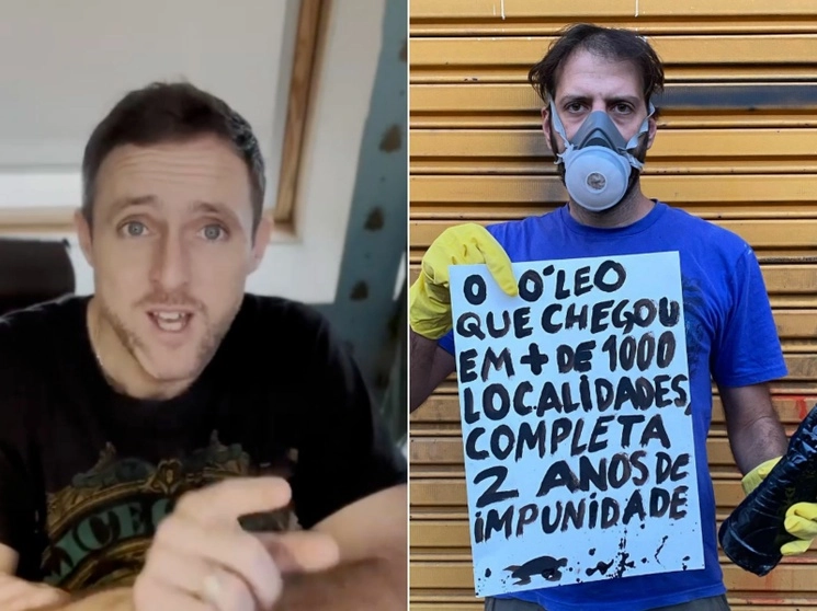 El cineasta británico Heydon Prowse (izq,) y el artista brasileño Thiago Mundano fueron secuestrados durante horas el 14 de mayo por unos 50 hombres en la reserva indígena Uru-Eu-Wau-Wau en el estado norteño de Rondonia. Fotos tomadas de Instagram @heydonprowse y @mundano_sp / Archivo
