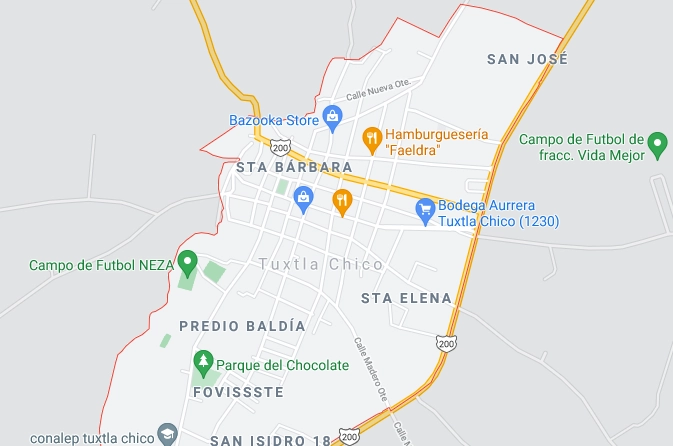 Rosario Esmeralda Coutiño Roblero, es candidata del PVEM a la alcaldía de Tuxtla Chico, Chiapas. Imagen Google maps