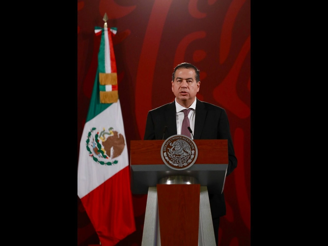 El subsecretario de Seguridad y Protección Ciudadana, Ricardo Mejía Berdeja, durante la conferencia presidencial matutina en Palacio Nacional, en la Ciudad de México, el 25 de agosto de 2022. Foto Luis Castillo