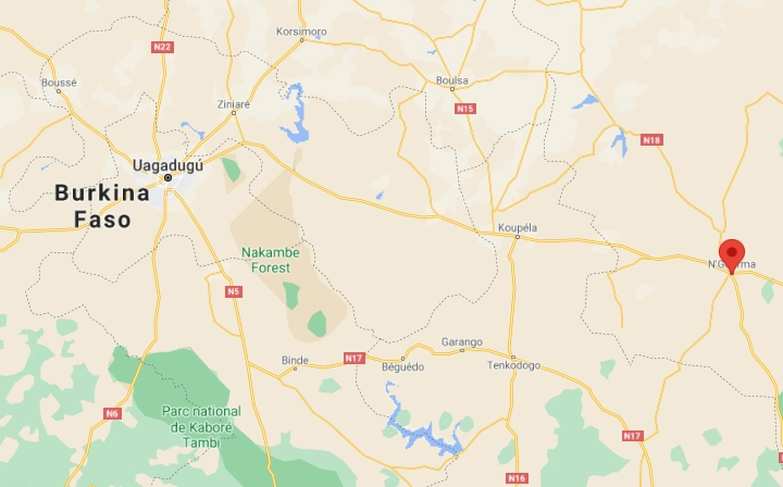 El ataque se registró en el área de Fada N'Gourma-Pama, al este de Burkina Faso. Foto Google Maps