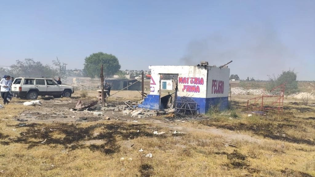 El accidente ocurrió nuevamente en los talleres de La Saucera, sitió autorizado para la fabricación de pirotecnia. Foto  ‘La Jornada’